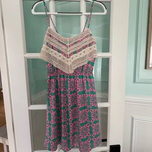 Peach Love Crochet Spaghetti Strap Dress | M